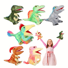Realistic Dinosaur Hand Puppets Soft Plush Toy Set for Kids