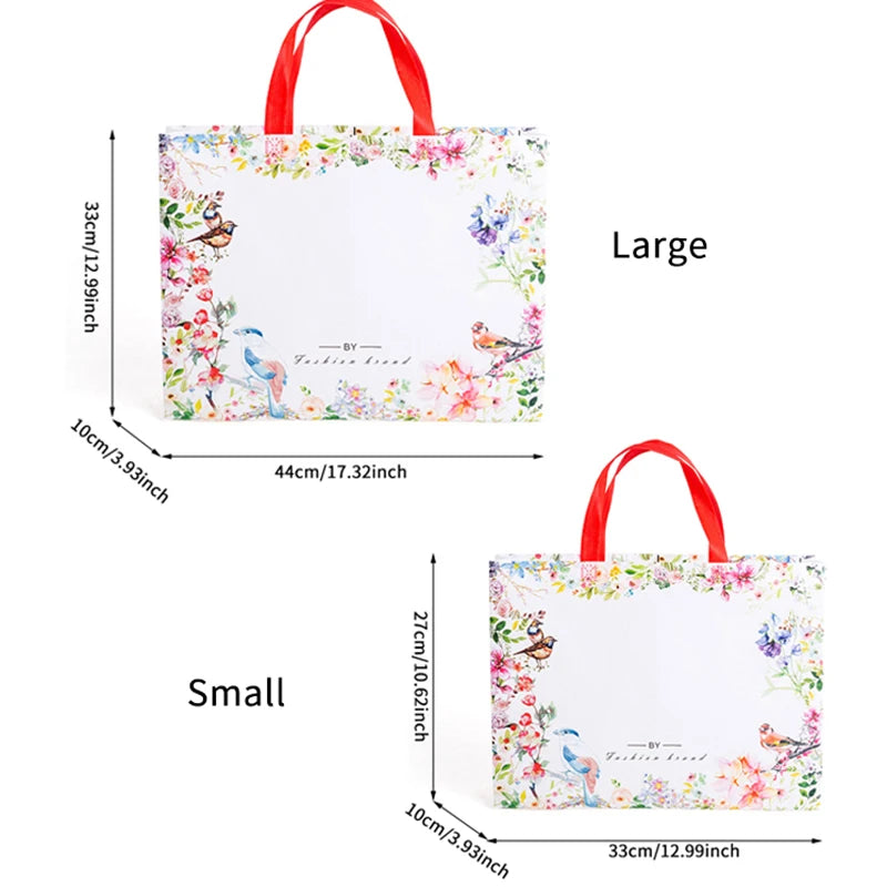 Flower Print Foldable Shopping Bag Reusable Eco Shopper Bag Large