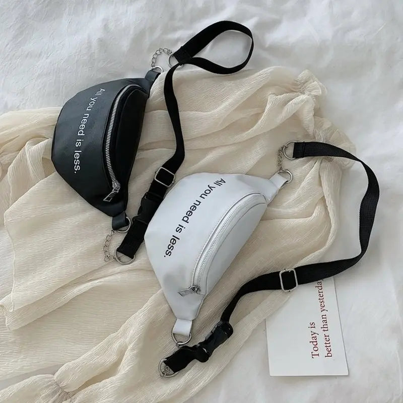 Women Fanny Pack PU Waist Fanny Pack Chest Crossbag