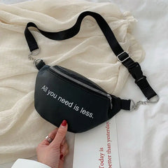 Women Fanny Pack PU Waist Fanny Pack Chest Crossbag