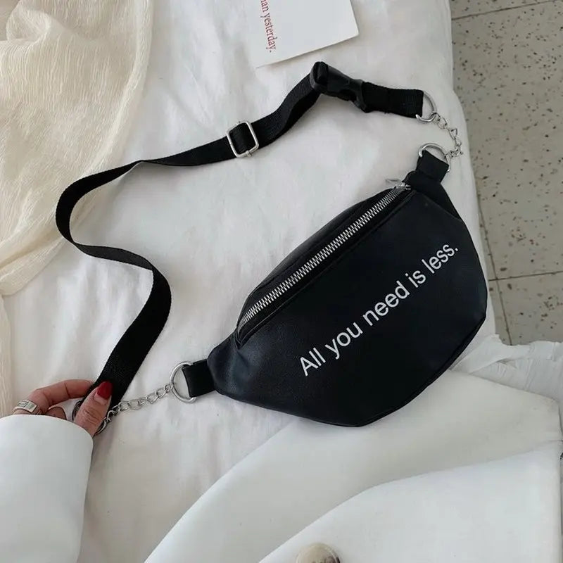 Women Fanny Pack PU Waist Fanny Pack Chest Crossbag