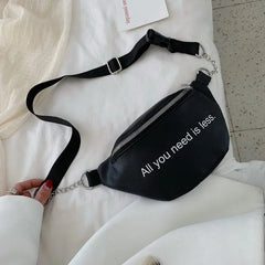 Women Fanny Pack PU Waist Fanny Pack Chest Crossbag