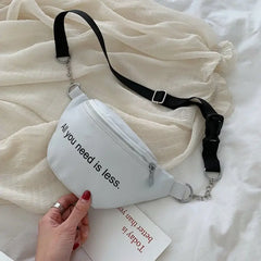 Women Fanny Pack PU Waist Fanny Pack Chest Crossbag