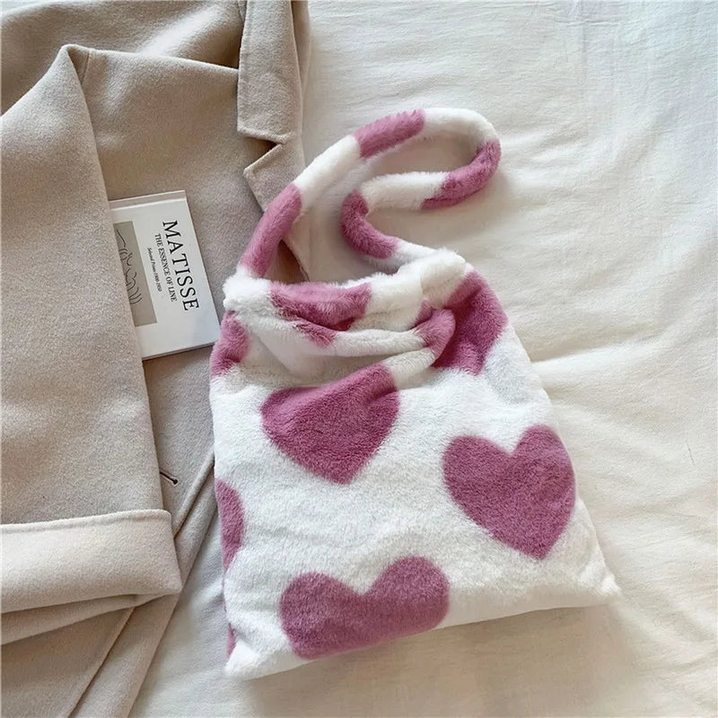 Fluffy Shoulder Bag Top-Handle Bag Female Autumn Winter Handbag Plush Tote