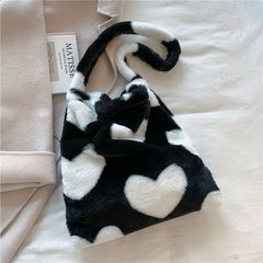 Fluffy Shoulder Bag Top-Handle Bag Female Autumn Winter Handbag Plush Tote