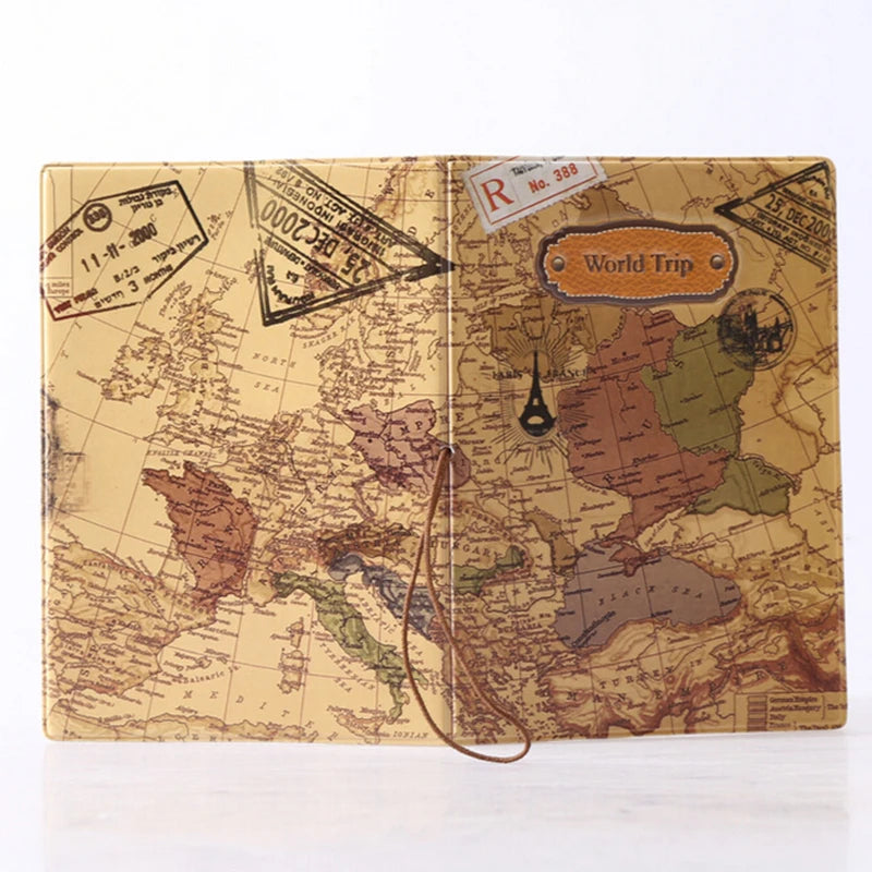 Map Travel Passport Holder Ticket Document Protector Cover Case Bag Wallet