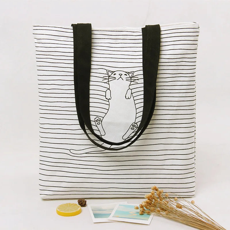 Women Casual Animal Print Tote Beach Handbag Cotton Linen