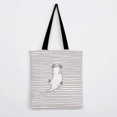 Women Casual Animal Print Tote Beach Handbag Cotton Linen