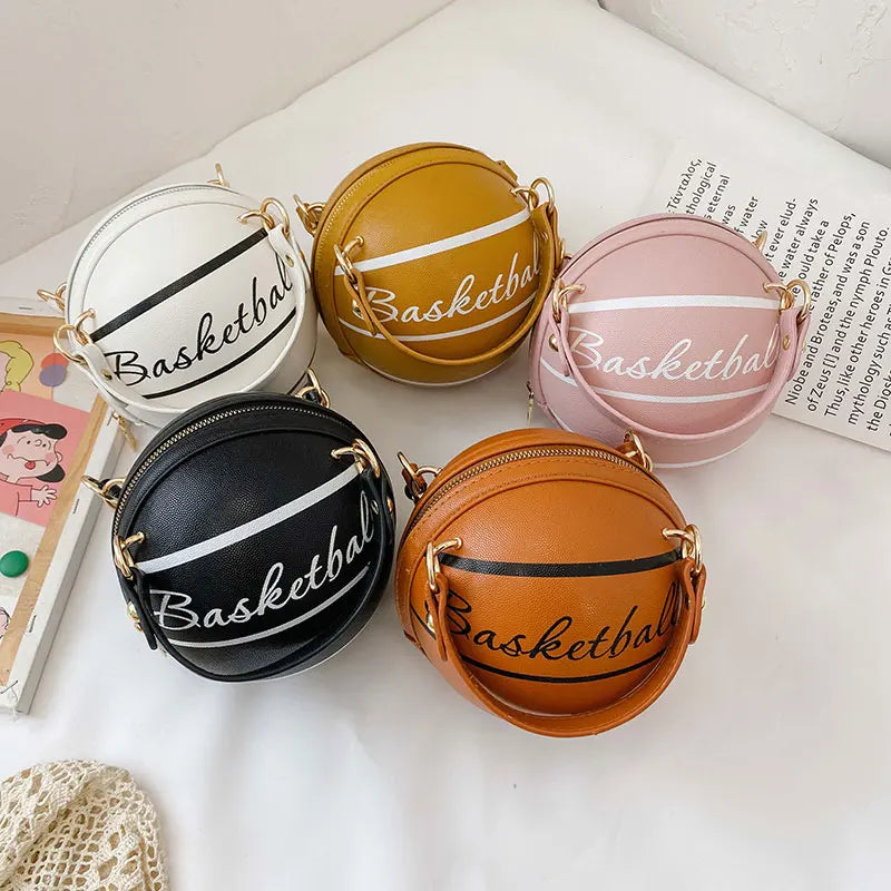Pink Basketball Bag Crossbody Chain Hand Bag for Women