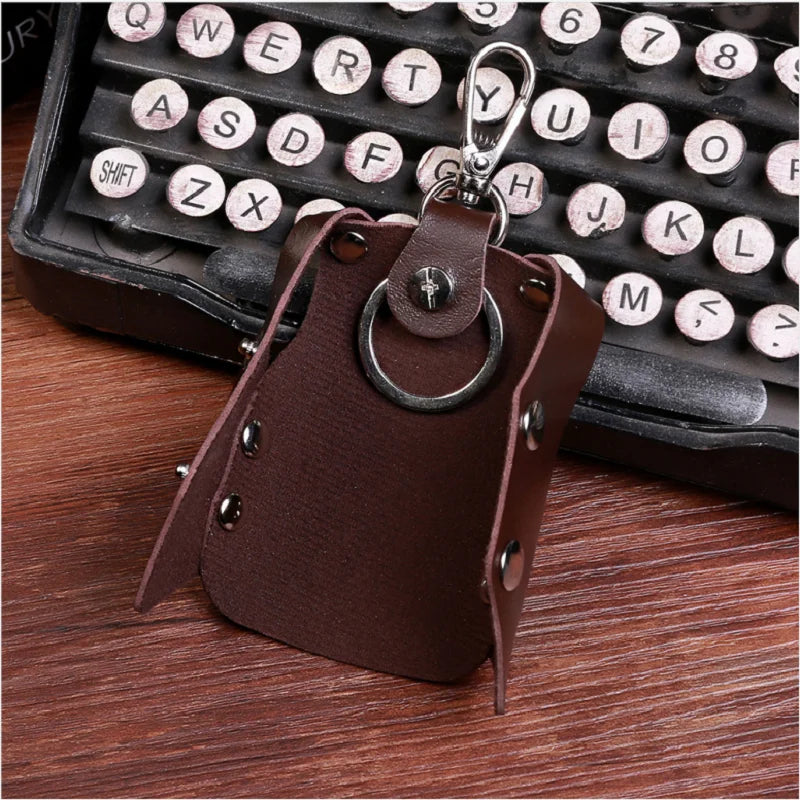 Vintage Men Car Remote Case PU Leather Key Holder Wallet