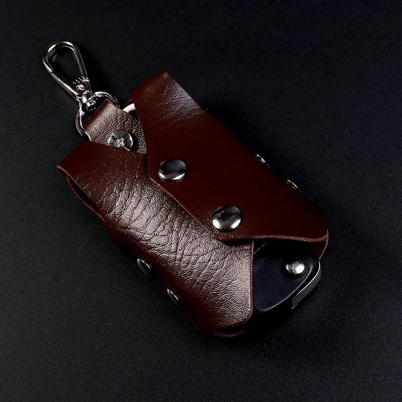 Vintage Men Car Remote Case PU Leather Key Holder Wallet