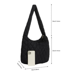 Plaid Shoulder Bag Puffy Hand Large Underarm Bag