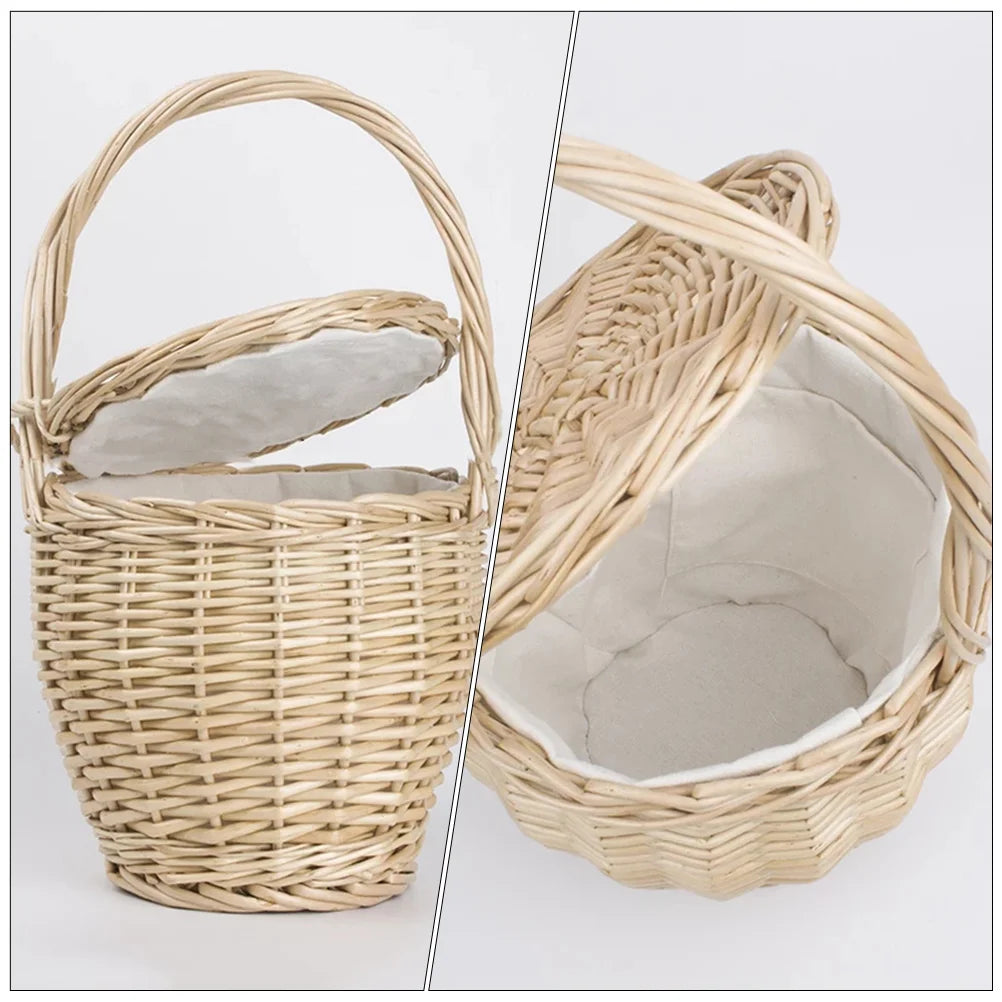 Woman Decor Bucket Summer Rattan Beach Handbag