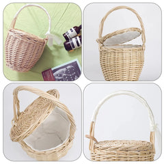 Woman Decor Bucket Summer Rattan Beach Handbag