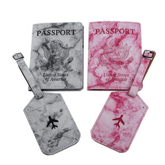 PU Leather Passport Holder Couples Honeymoon Travel Wallet Women Men