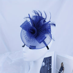 Vintage Turkey Feather Mesh Cap for Women