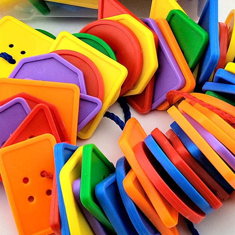 Kindergarten Building Blocks Educational Toy with Geometric Buttons