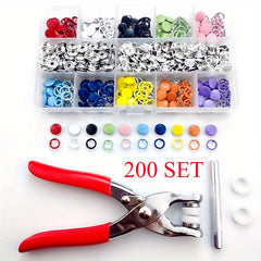 100 200pcs Plier Tool Metal Sewing Buttons Prong Press Studs Snap Fasteners