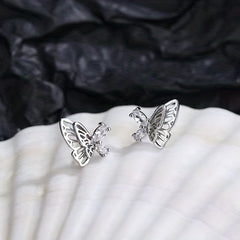 Butterfly Stud Earrings Double Layer Daily Accessories