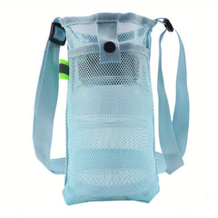 Mesh Bottle Carrier Bag Adjustable Shoulder Strap