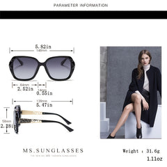 Oversized Polarized Sunglasses Women Rhinestone UV Protection