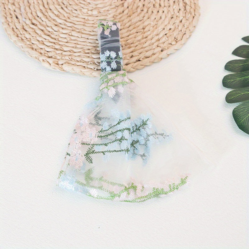 Lace Flower Patterned Headband Bohemian Style Lace Elastic Hair Band