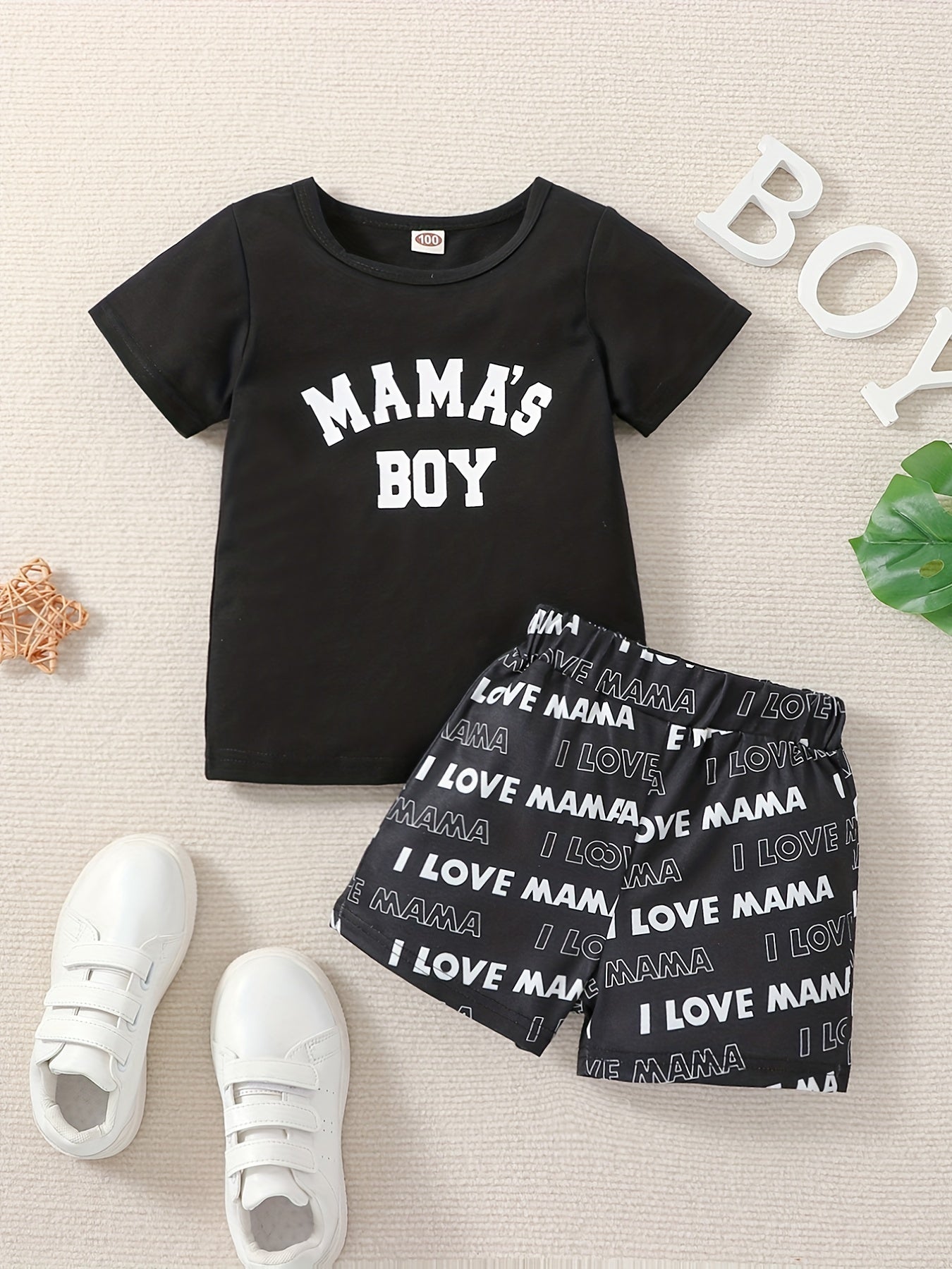 Boys Mama's Boy Casual Outfit T-shirt & Shorts Set