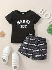 Boys Mama's Boy Casual Outfit T-shirt & Shorts Set