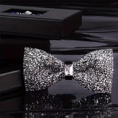 Men's Glitter Faux Diamond Bow Tie for Nightclub Banquet