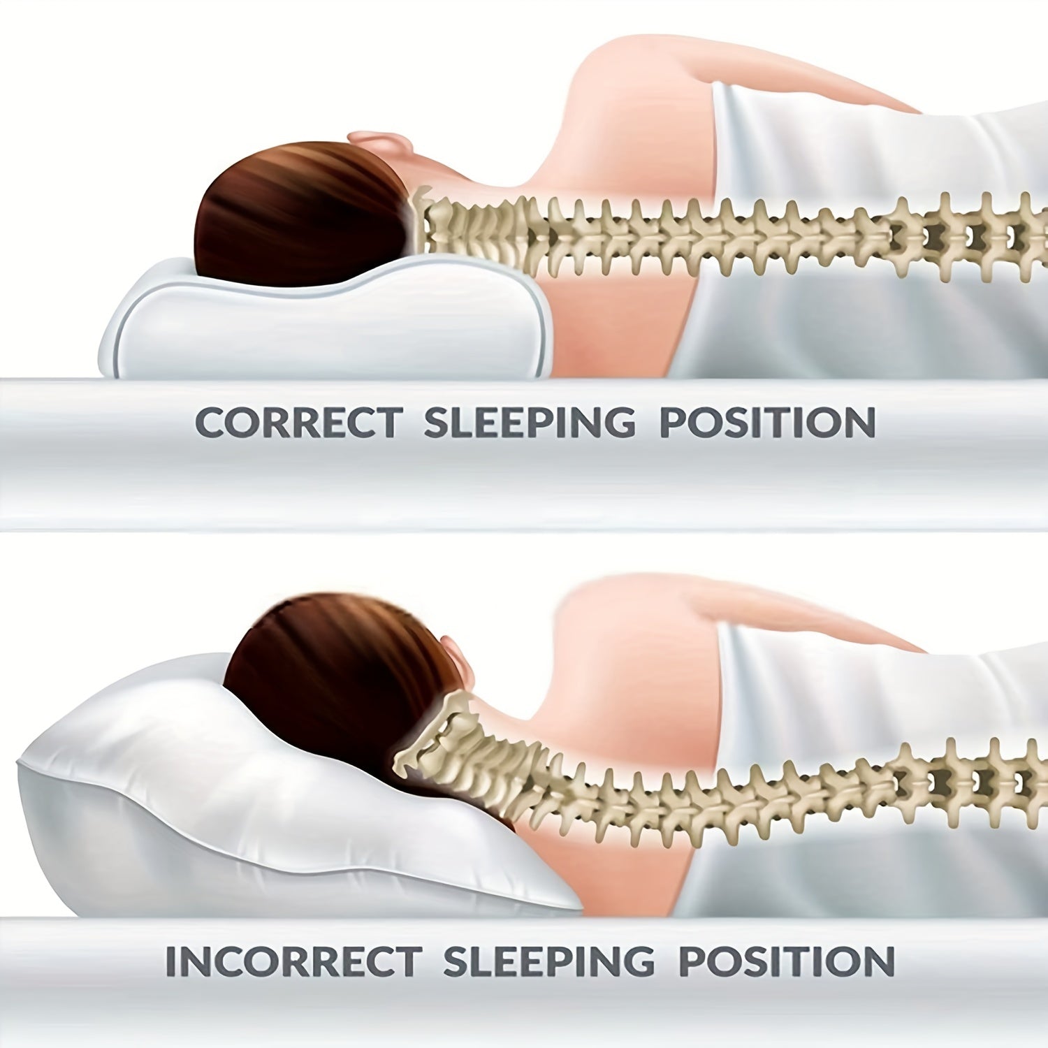 Memory Foam Pillow Neck Pillows For improve Sleep, Neck Contoured Support Pillow