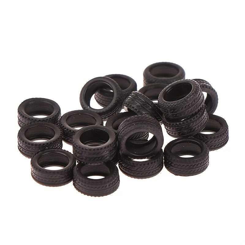 20pcs 1 64 Tire Skin Car Model Scene Accessories Tire Wheels Car Model Scene