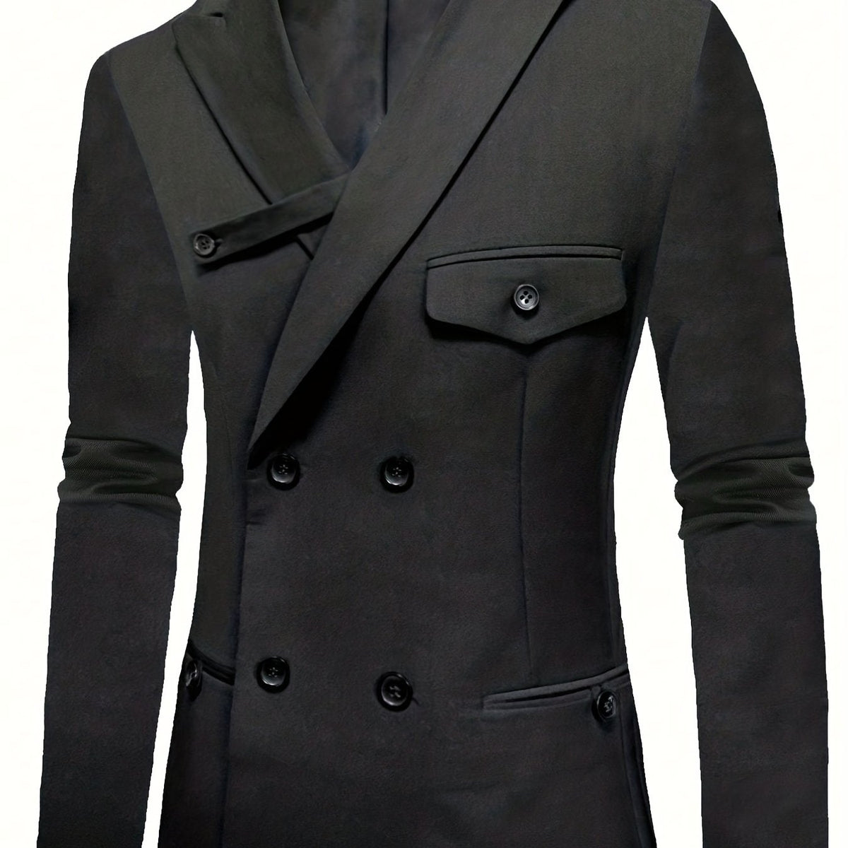 Men's Double Breasted Blazer Solid Lapel Suit Jacket