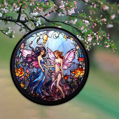 Fairy Stained Glass Window Hanging Suncatcher Art Decoration