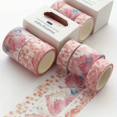 3pcs Flower Pattern Washi Paper Stickers Tape for DIY Scrapbook