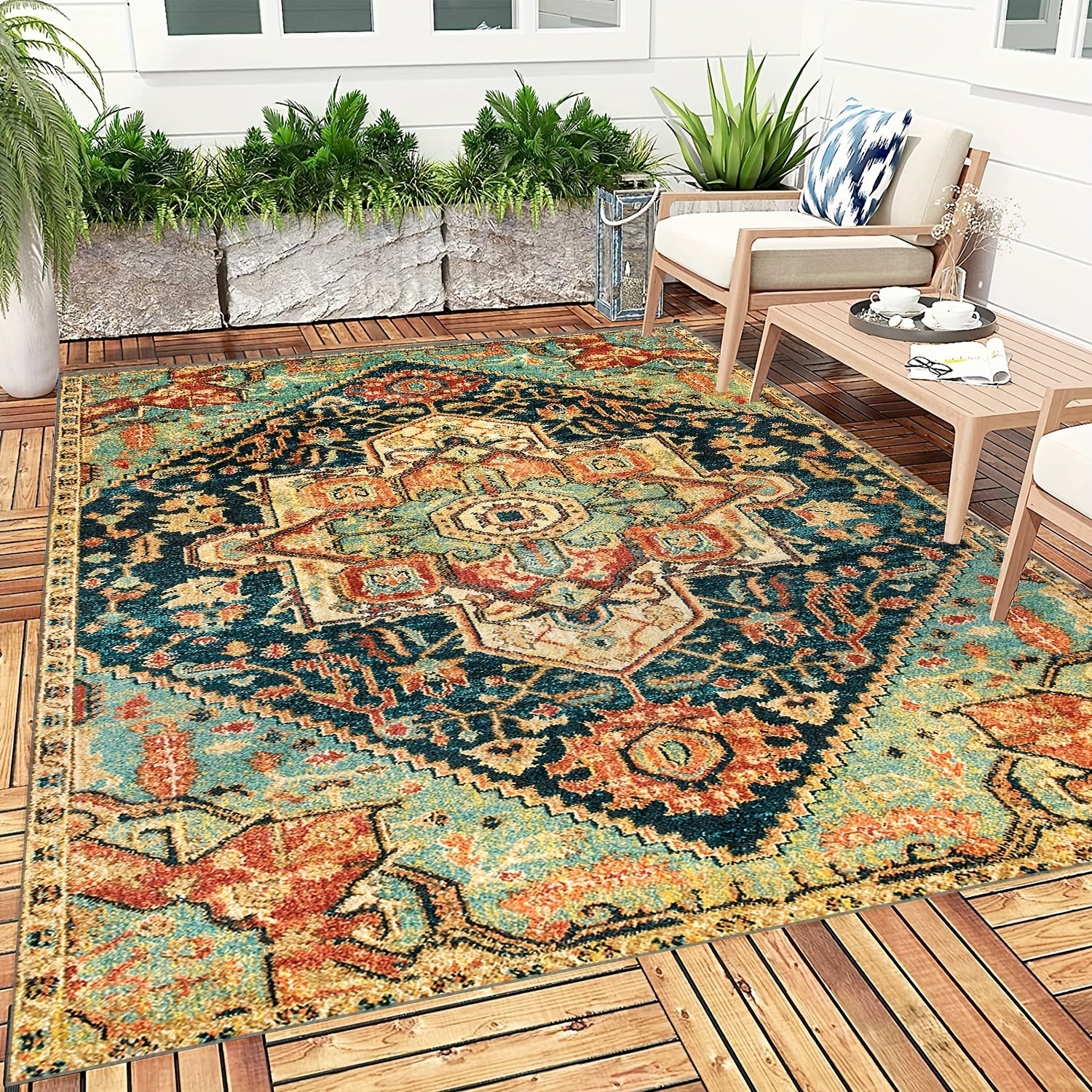 Portable Outdoor Rug for Indoor and Outdoor Use - Durable and Stylish Area Rug