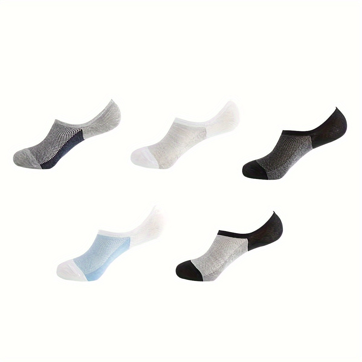 Men's Solid Liner Anklets Socks for Outdoor - 5 Pack