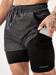 Quick Dry Mid Stretch Shorts Men's Outdoor Gym Workout