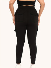  High Rise Skinny Fitness Leggings With Flap Pockets