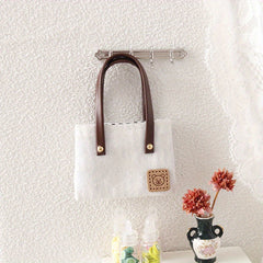 Mini Canvas Shoulder Bag for La Bubu OB11 Dollhouse Woven Micro Bag