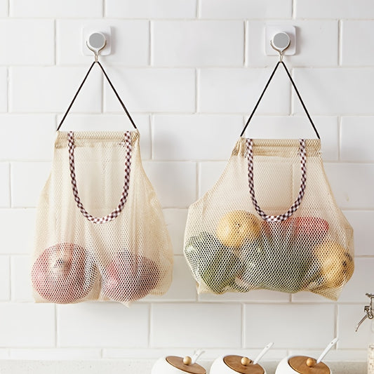 4pcs Veg Fruit Storage Bags Hanging Breathable Kitchen Mesh B