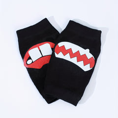 Red Lips Printed Y2K Gloves Elastic Fingerless Hip Hop Warm Knitted Gloves