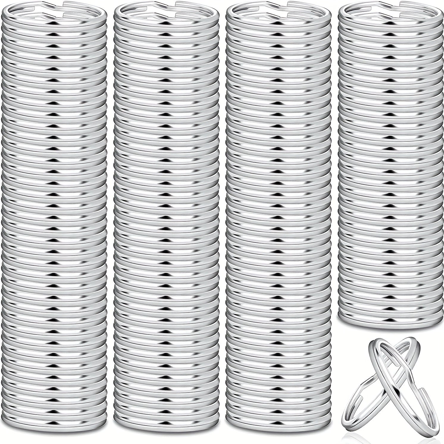 20pcs Silver Plated Blank Key Ring Split Rings Bulk 2.54 cm