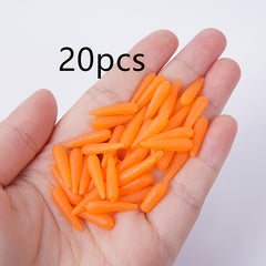 20pcs Mini Carrot Models Lifelike Artificial Vegetable Decor for Dollhouse DIY K