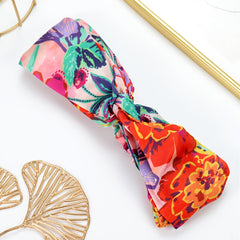 Satin Chiffon Elastic Print Headband Vintage Hair Accessories