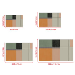 Nordic Minimalist Block Pattern Carpet for Living Room Sofas Bedrooms - Non Slip