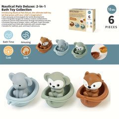 Colorful Floating Animal Bath Toy Set for Bathtub Play
