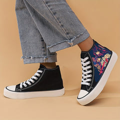 Anime Pattern High Top Skate Shoes for Girls