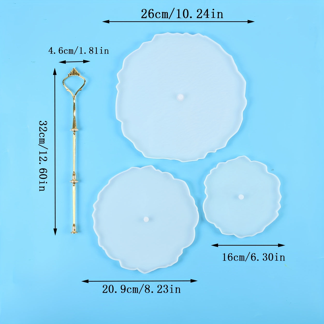 Resin Silica Gel Casting Mold for 3-Layer Cupcake Macaroon Display Rack