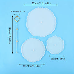 Resin Silica Gel Casting Mold for 3-Layer Cupcake Macaroon Display Rack