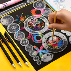 Spiral Drawing Ruler Set Transparent PVC Templates Painting Projects Ages 3 6